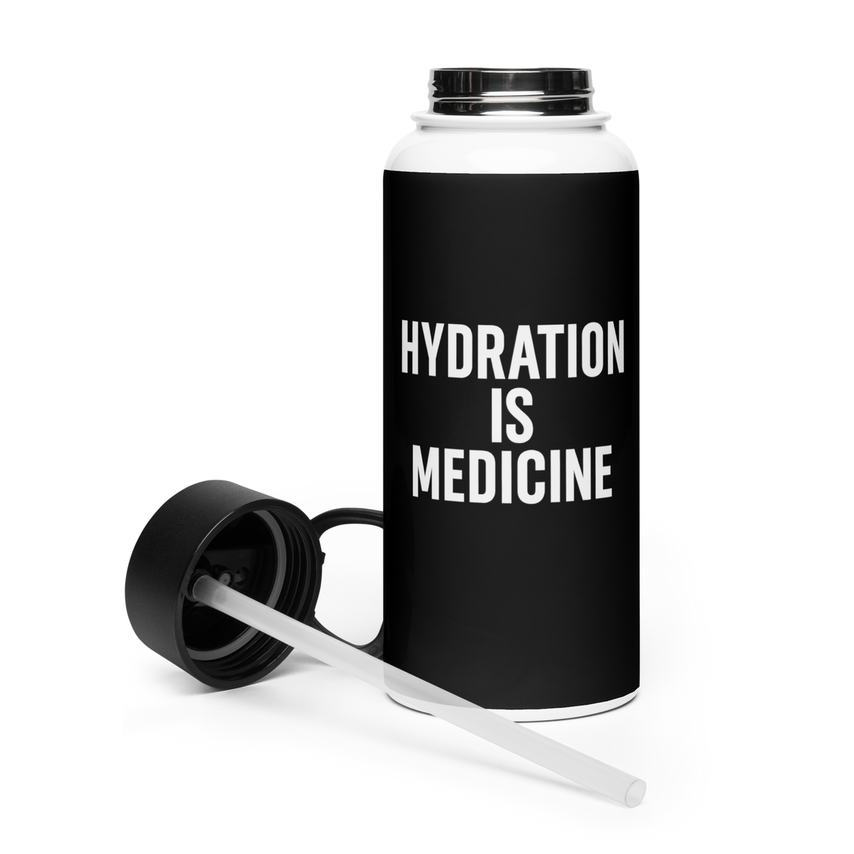 "Hydration Is Medicine" Stainless Steel Water Bottle (32 oz)